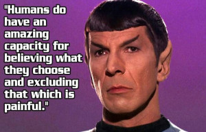 Cognitive dissonance. Spock gets it