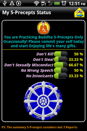 precepts , buddhist life - screenshot