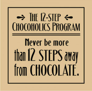 You are here: Home / Quotes & Phrases / Humor / 12 Step Chocoholic’s ...