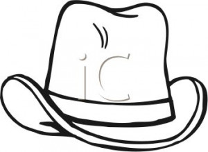 Cowboy Hat Black And White Clipart