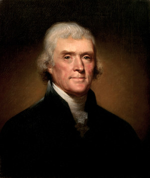Thomas Jefferson por Rembrandt Peale en 1800.