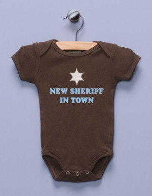 New Sheriff in Town quot Brown Infant Bodysuit