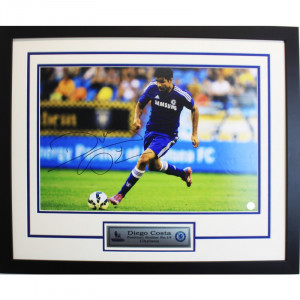 Chelsea 2015 Champions Diego Costa Hand Signed Photo, Framed