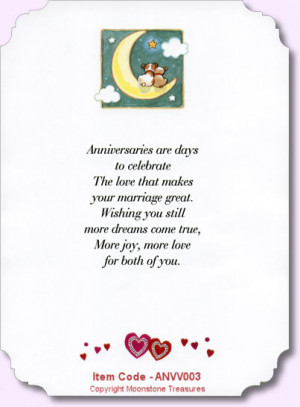 WEDDING ANNIVERSARY CARD VERSES