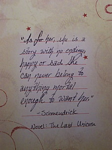 The Last Unicorn quote