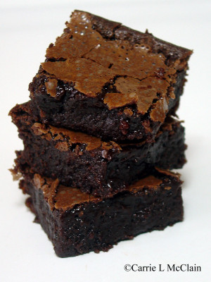 note the postmodern brownie stacking technique - clearly challenging ...