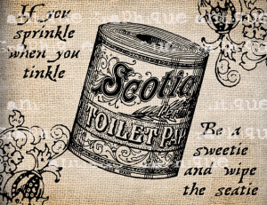 Antique Loo Toilet Bathroom Quote Vintage Illustration Digital ...