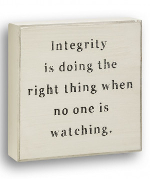 White 'Integrity' Box Sign | Daily deals for moms, babies and kids