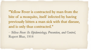 Yellow Fever is contracted by man from the bite of a mosquito, itself ...