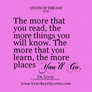 quote of the day, Dr. Seuss quotes about reading