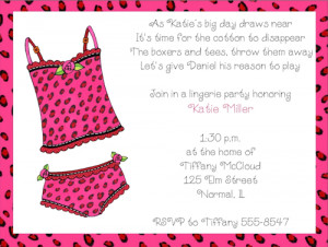 Shop our Store > Bedtime Nightie Lingerie Shower Invitations