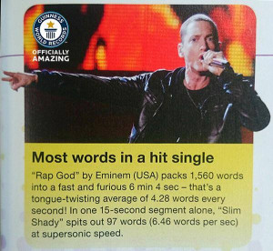 Eminem’s “Rap God” Joins Guinness World Records