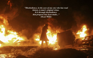 ... picture from the Kiev riots, and an Oscar Wilde quote. ( i.imgur.com