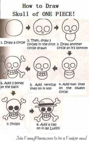 How To Draw Skull Of One Piece!!!!! >.