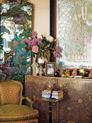 ... , Colors, Interiors, Living Room, Gloria Vanderbilt, Mixed Pattern