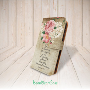 vintage flower quote flip pu leather cover case for iPhone 6 6 plus 5 ...