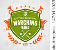Marching band drum corp emblem logo badge design - stock vector