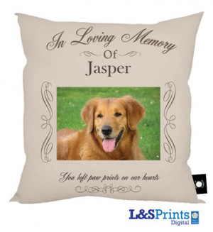 PET ANIMAL DOG REST IN PEACE MEMORIAL PHOTO CUSHION NEUTRAL IN LOVING ...
