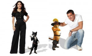 Salma Hayek and Antonio Banderas in Puss in Boots