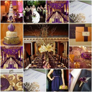 Gold and Eggplant Wedding Colors