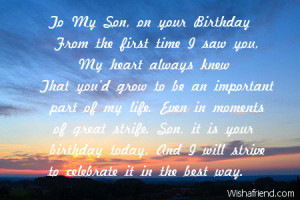 to my son on your birthday from the first time i saw you my heart ...
