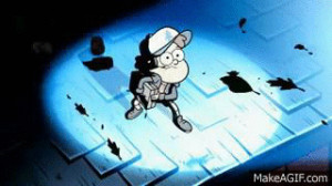 BILL CIPHER SEES DIPPER IN FOREST GIF