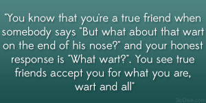 Friends are like the walls of a house. Sometimes they hold you up ...