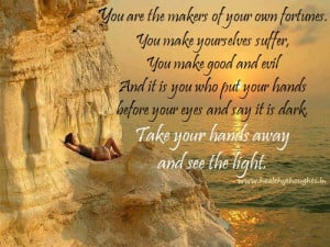 Inspirational Quote-Take Your Hands Away and See The Light