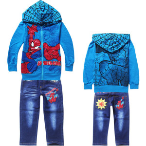 retail kids spiderman clothing sets fashion cartoon children summer