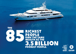 ... the world’s 85 richest people own as much as the poorest 3.5 billion