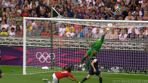 And another Japan chance! Solo makes a save on a point-blank header ...
