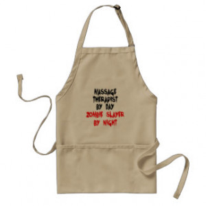 Zombie Slayer Massage Therapist Adult Apron