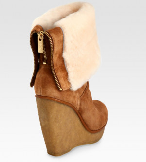 kors by michael kors sydney shearling boots in brown lyst