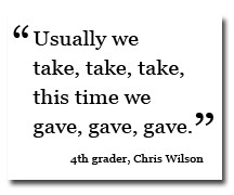 Chris Wilson quote from Pennypack donation drive