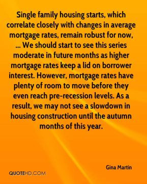 Gina Martin - Single family housing starts, which correlate closely ...