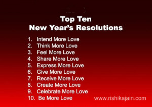 Top Ten New Year’s Resolutions