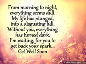 Cute get well soon message for friend feel better miss you