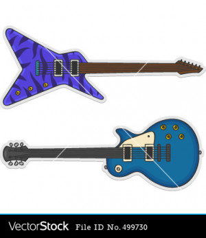 Two Beautiful Guitars Vector