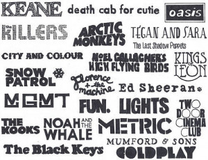... mgmt, mumford & sons, noah and the whale, noel, oasis, snow patrol