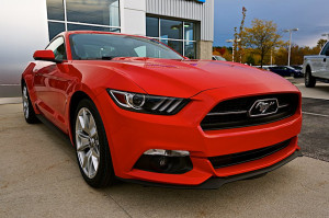 mustang gt in race red with performance package