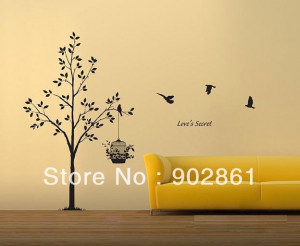 ... Drop Shipping-Romantic Tree Love's Secret Vinyl Wall Sticker Decal