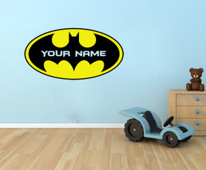 Personalised BATMAN LOGO Decal - Say Quote Word Lettering Art Vinyl ...