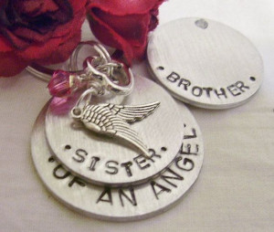 Sister or brother hand stamped memorial key by glamgirlspretties, $18 ...