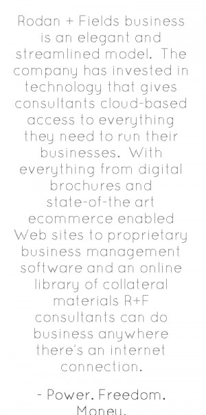 Rodan + Fields business is an elegant and streamlined model.