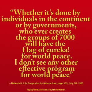 ... Transcendental Meditation, or the square root of 1% of the population