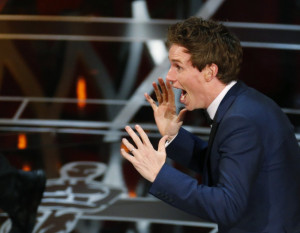 Eddie Redmayne could not contain his excitement over his first Oscar ...
