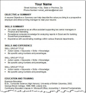 writing a resume below is a sample resume that will be used to help ...