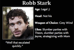 Game of Thrones Trading Cards - Robb Stark
