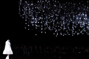 model walking the fall winter 2012 Alexander McQueen fashion show in ...