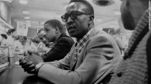 Franklin McCain, seen center wearing glasses, one of the 